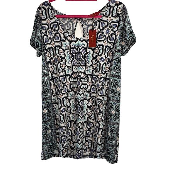 Tigerlily Printed Short Sleeve Shift Dress size 4 NWT - Picture 1 of 11
